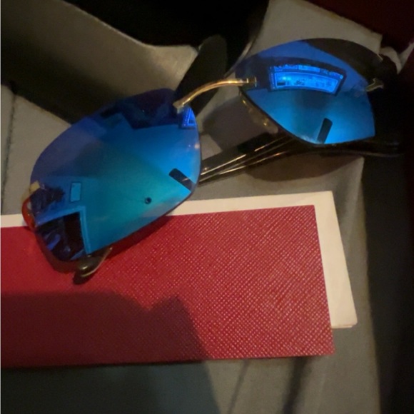 Authentic Cartier men’s sunglasses with custom blue tint - Picture 9 of 11